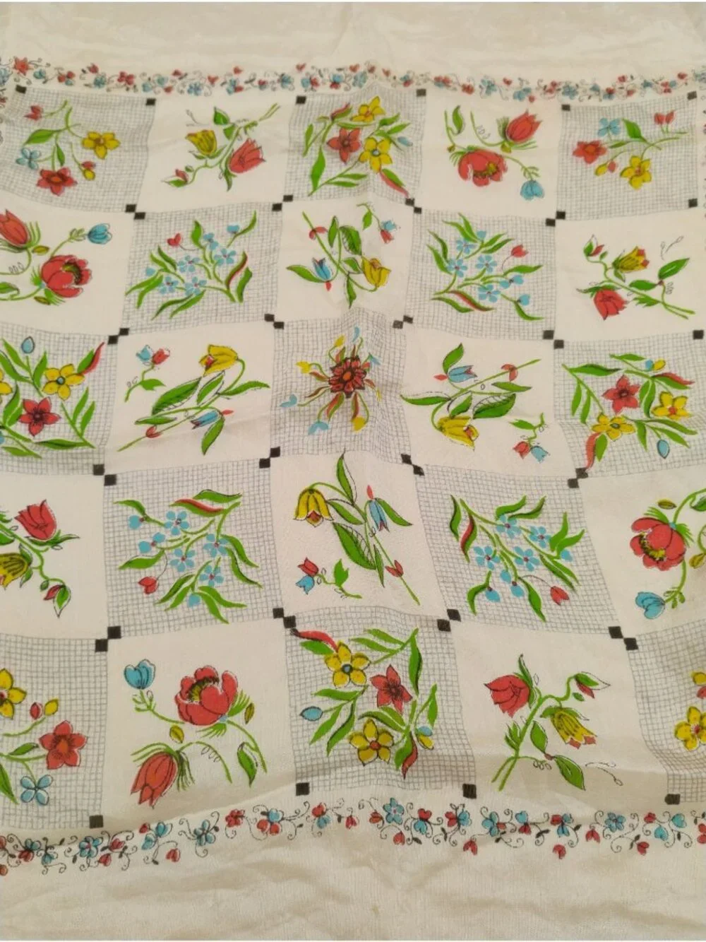 Vtg Floral Handkerchief 31